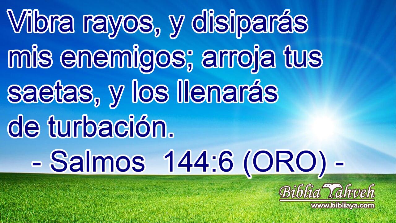  Vibra rayos, y disiparás mis enemigos; arroja tus saetas, y los llenarás de turbación. 