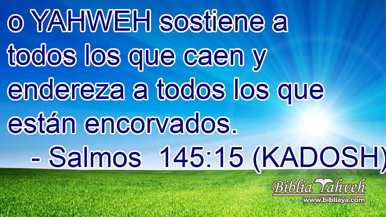  ס YAHWEH sostiene a todos los que caen y endereza a todos los que están encorvados. 