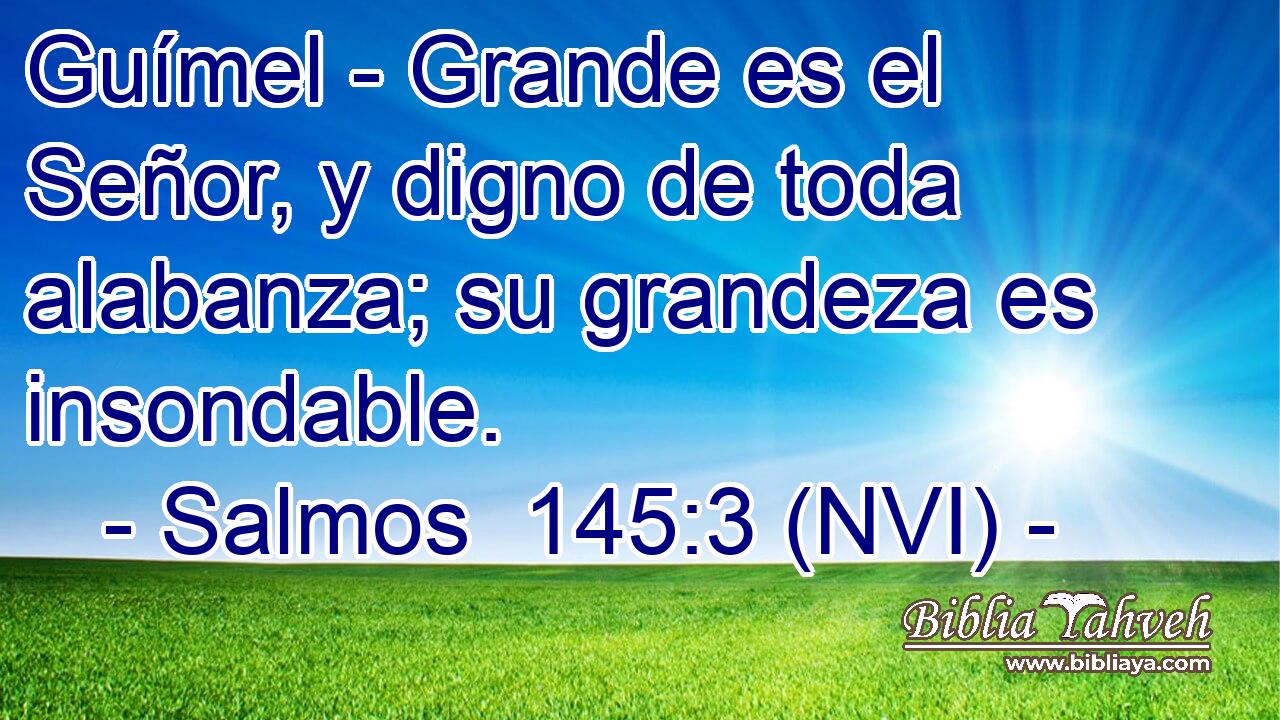  Guímel - Grande es el Señor, y digno de toda alabanza; su grandeza es insondable. 