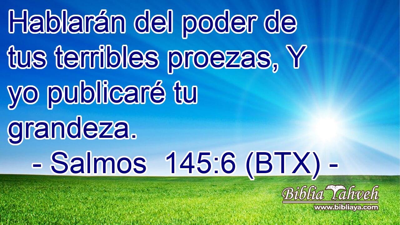 Hablarán del poder de tus terribles proezas, Y yo publicaré tu grandeza.