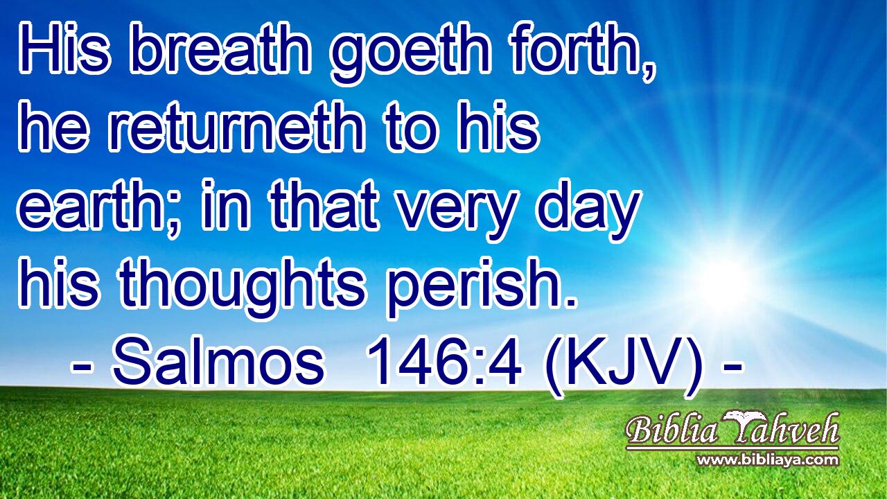 His breath goeth forth, he returneth to his earth; in that very day his thoughts perish.