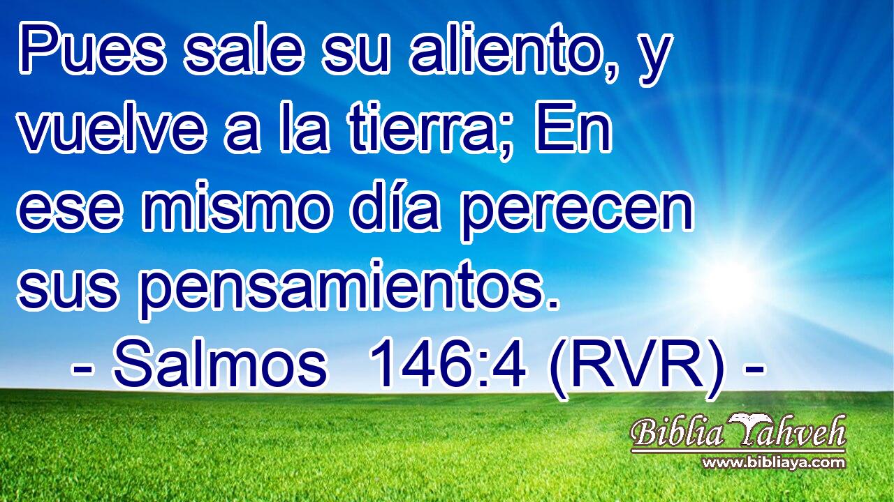 Pues sale su aliento, y vuelve a la tierra; En ese mismo día perecen sus pensamientos.