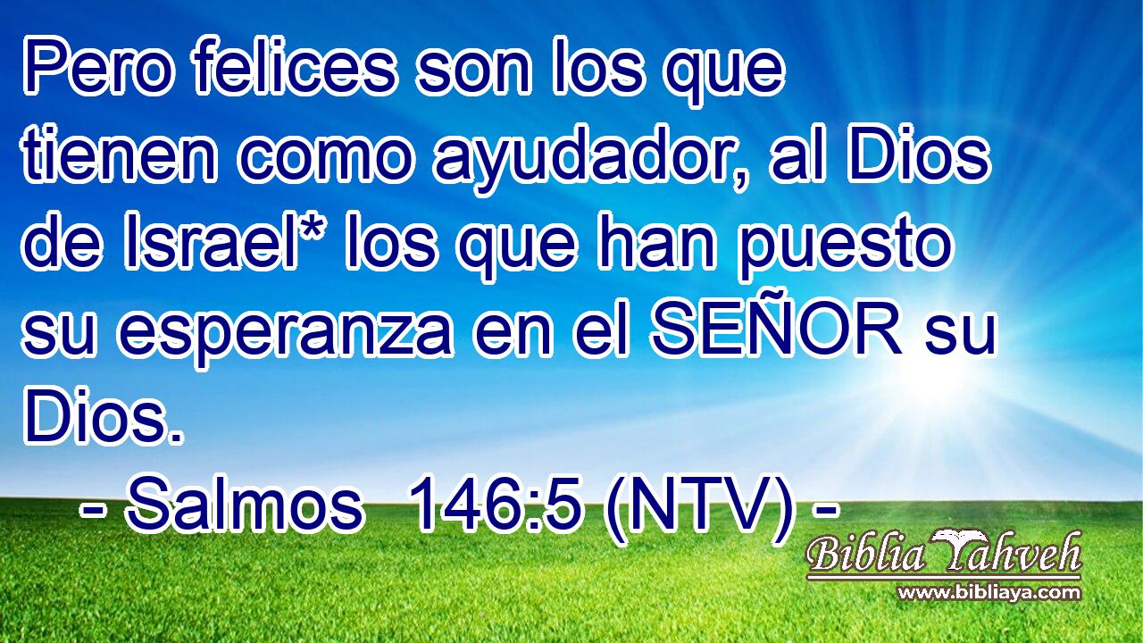 Pero felices son los que tienen como ayudador, al Dios de Israel* los que han puesto su esperanza en el SEÑOR su Dios.
