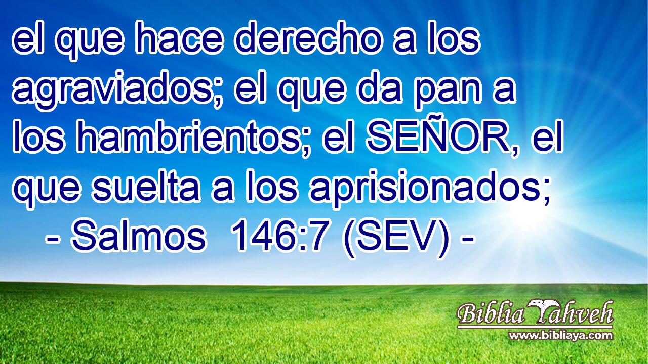 el que hace derecho a los agraviados; el que da pan a los hambrientos; el SEÑOR, el que suelta a los aprisionados;