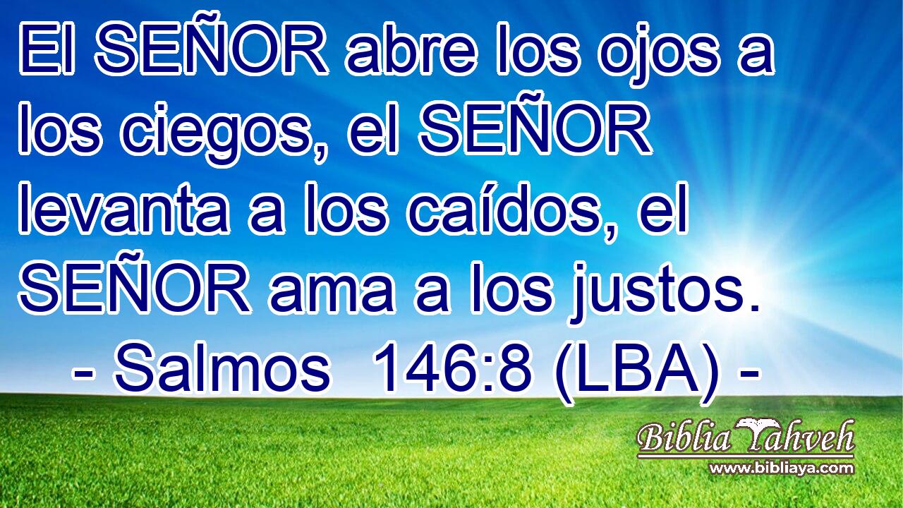 El SEÑOR abre los ojos a los ciegos, el SEÑOR levanta a los caídos, el SEÑOR ama a los justos.