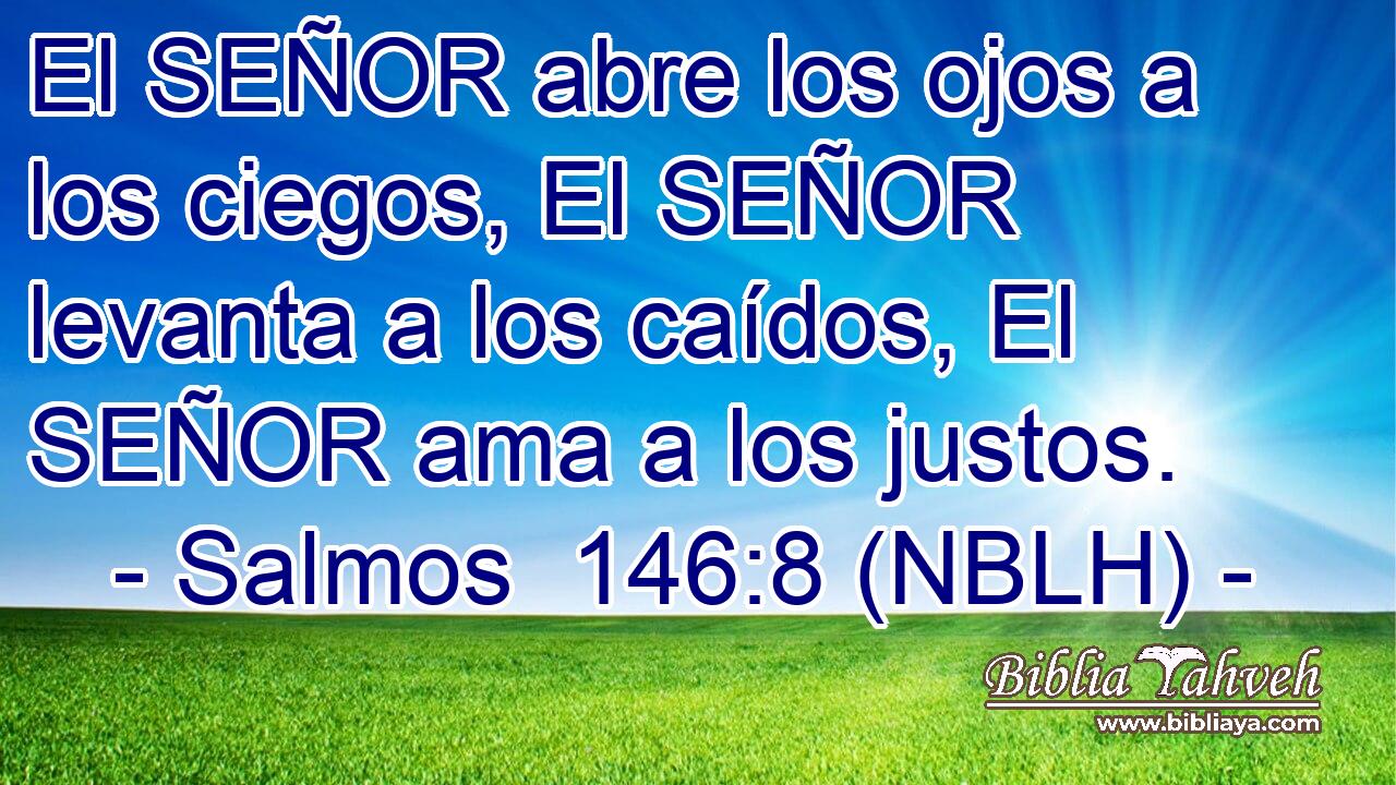  El SEÑOR abre los ojos a los ciegos, El SEÑOR levanta a los caídos, El SEÑOR ama a los justos. 
