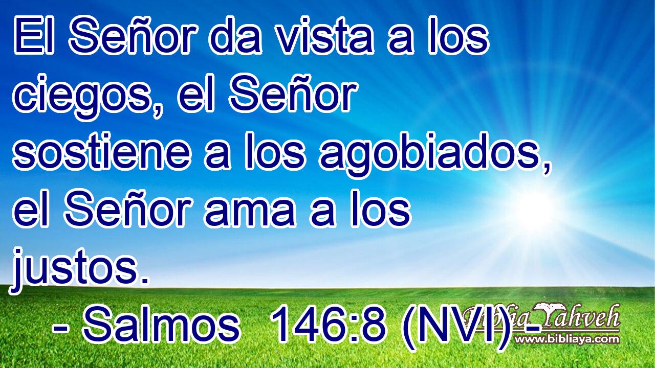  El Señor da vista a los ciegos, el Señor sostiene a los agobiados, el Señor ama a los justos. 