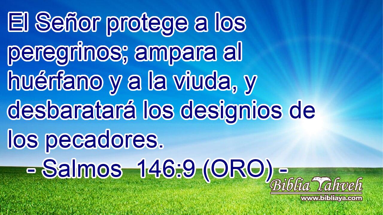  El Señor protege a los peregrinos; ampara al huérfano y a la viuda, y desbaratará los designios de los pecadores. 