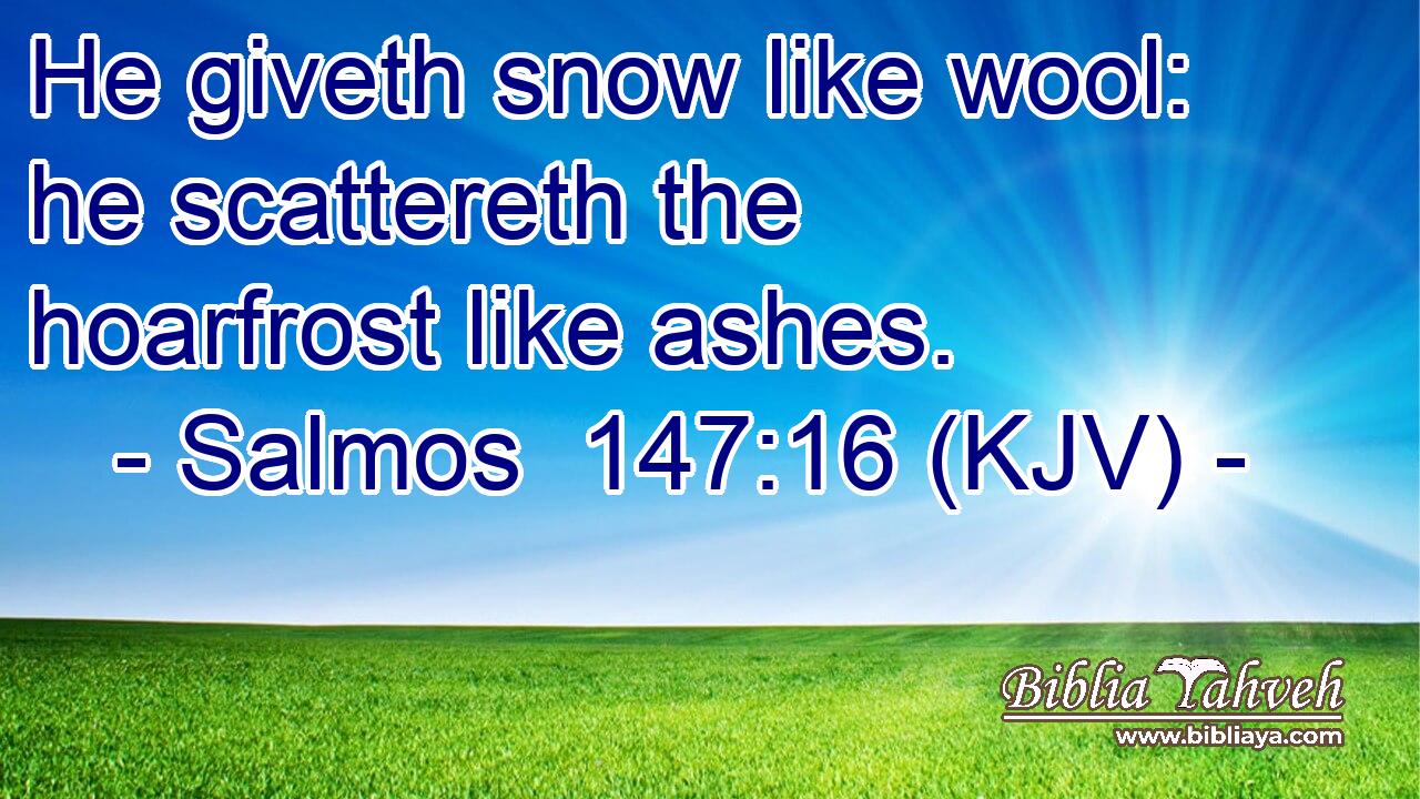 He giveth snow like wool: he scattereth the hoarfrost like ashes.