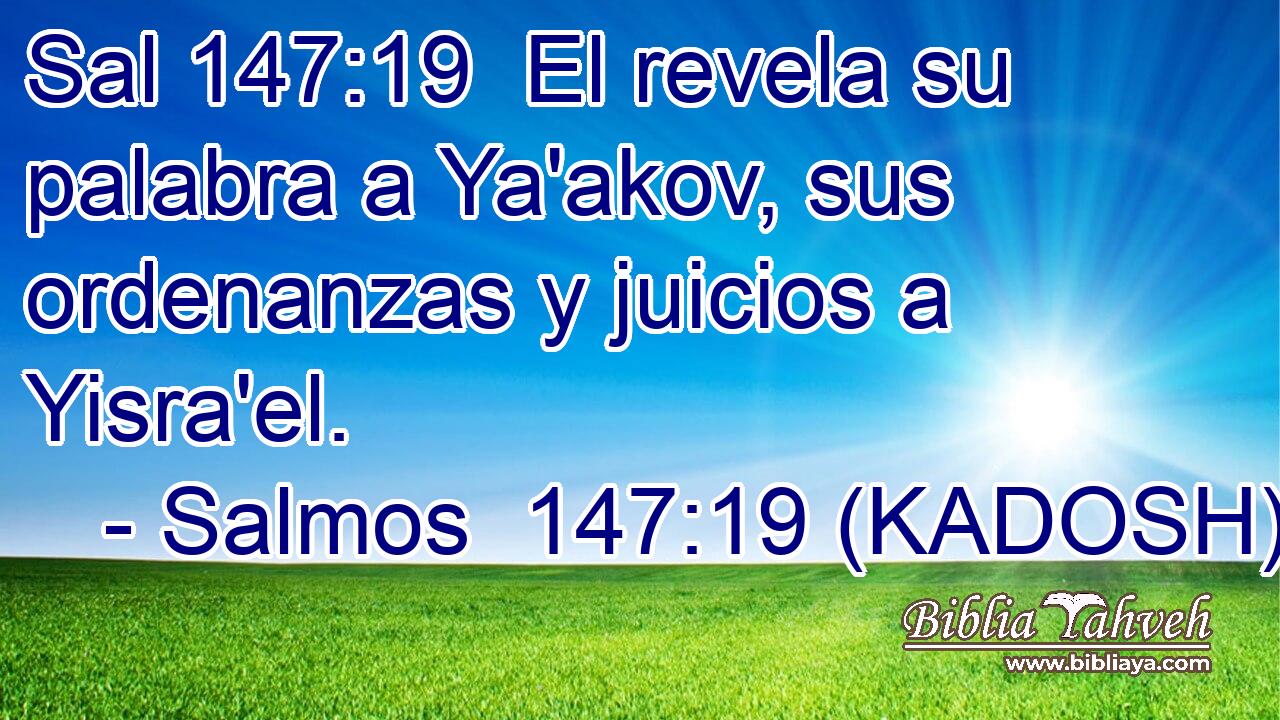  El revela su palabra a Ya'akov, sus ordenanzas y juicios a Yisra'el. 