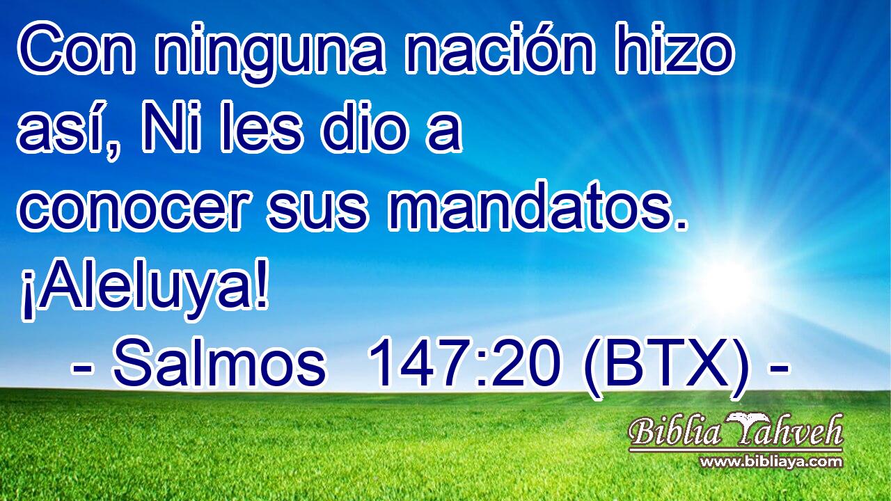 Con ninguna nación hizo así, Ni les dio a conocer sus mandatos. ¡Aleluya!