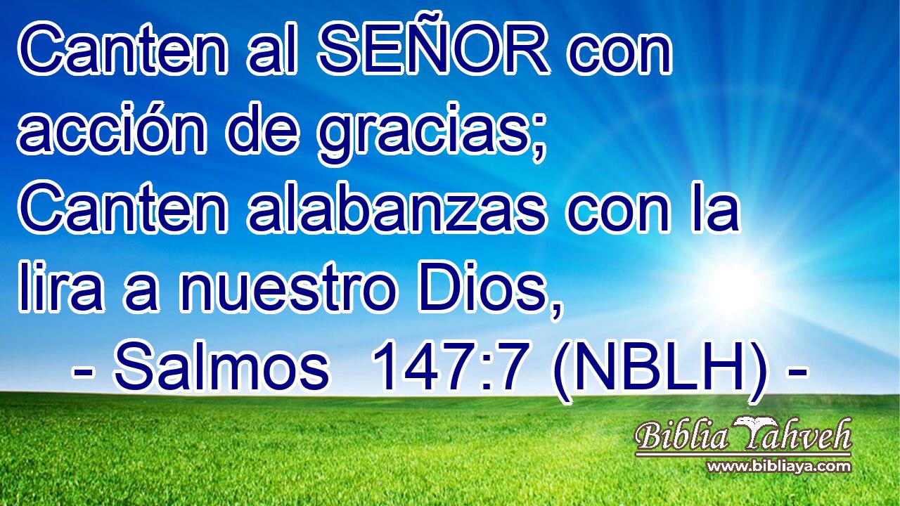  Canten al SEÑOR con acción de gracias; Canten alabanzas con la lira a nuestro Dios, 