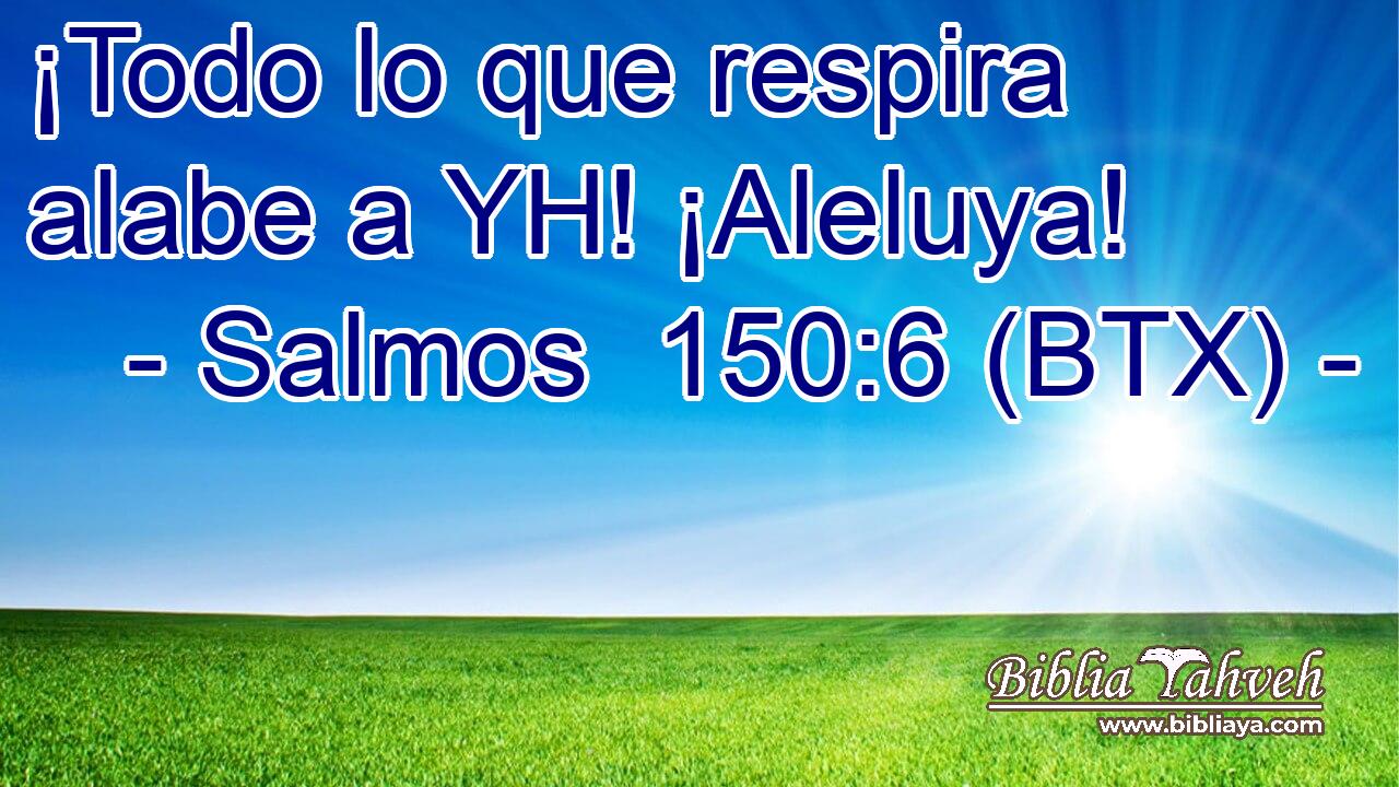 ¡Todo lo que respira alabe a YH! ¡Aleluya!