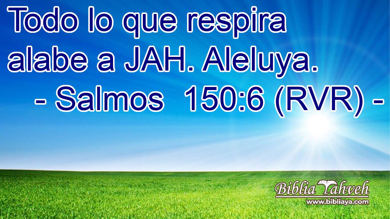 Todo lo que respira alabe a JAH. Aleluya.