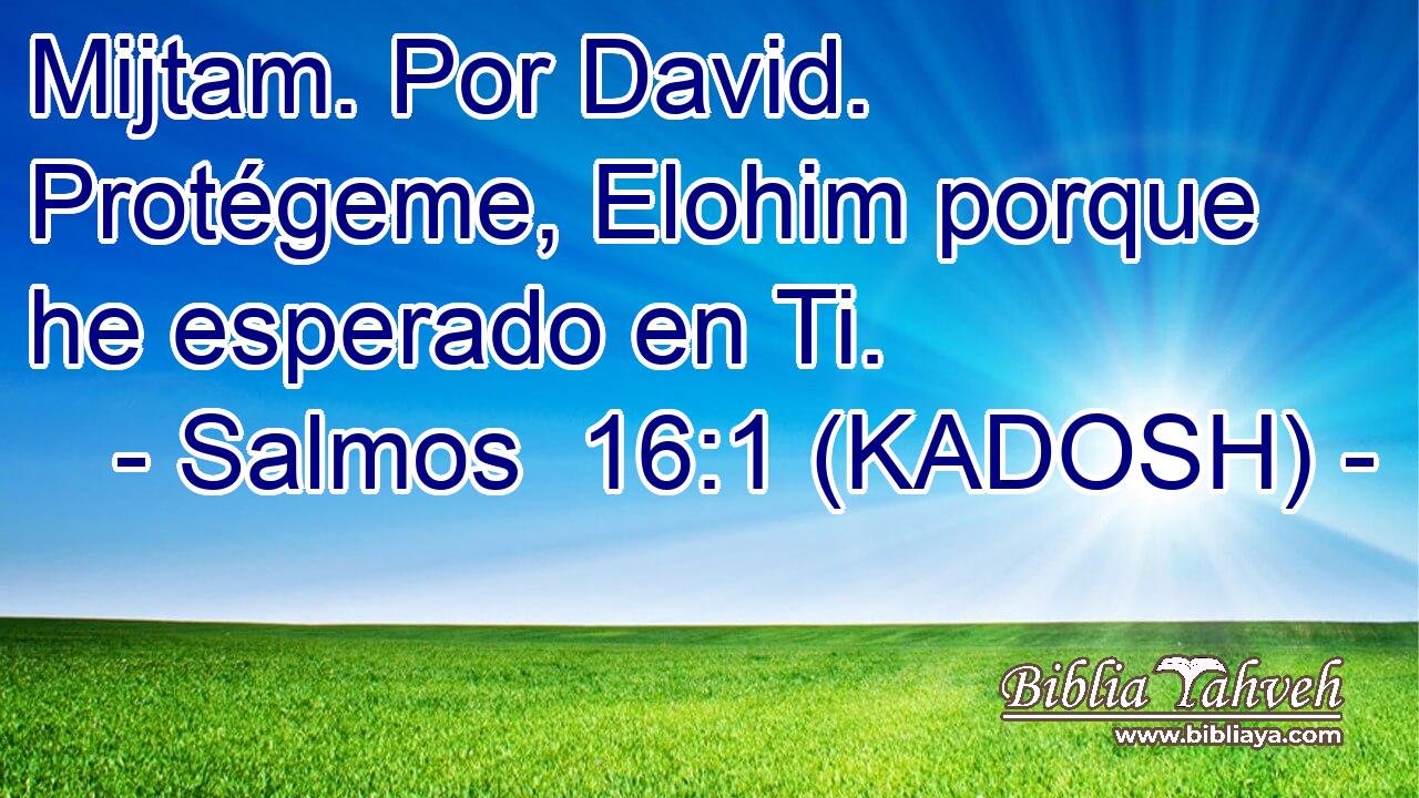  Mijtam. Por David. Protégeme, Elohim porque he esperado en Ti. 
