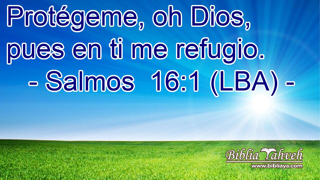 Protégeme, oh Dios, pues en ti me refugio.