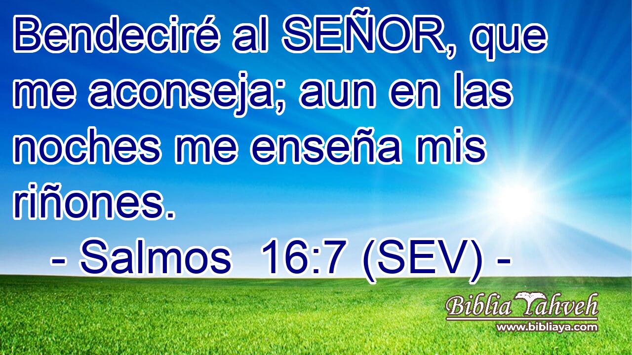 Bendeciré al SEÑOR, que me aconseja; aun en las noches me enseña mis riñones.
