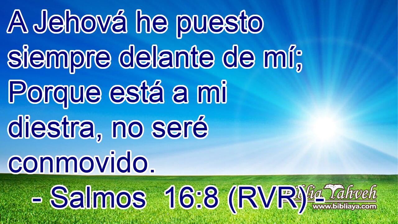 A Jehová he puesto siempre delante de mí; Porque está a mi diestra, no seré conmovido.