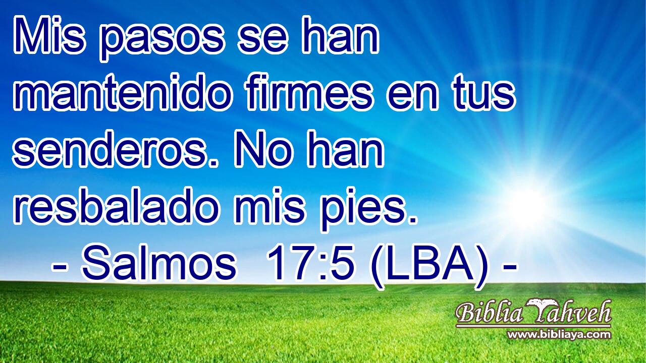 Mis pasos se han mantenido firmes en tus senderos. No han resbalado mis pies.