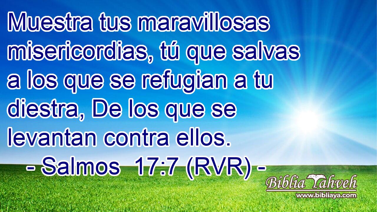 Muestra tus maravillosas misericordias, tú que salvas a los que se refugian a tu diestra, De los que se levantan contra ellos.