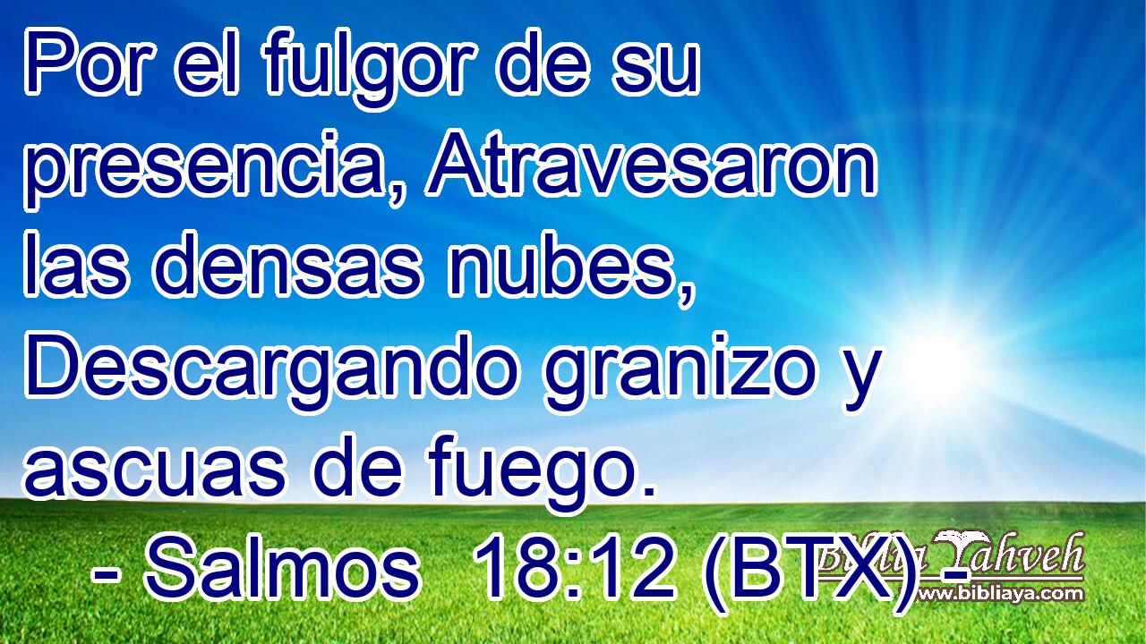 Por el fulgor de su presencia, Atravesaron las densas nubes, Descargando granizo y ascuas de fuego.