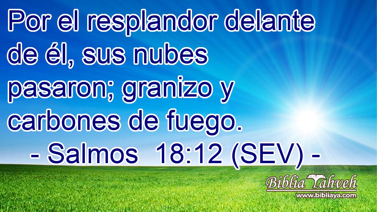 Por el resplandor delante de él, sus nubes pasaron; granizo y carbones de fuego.