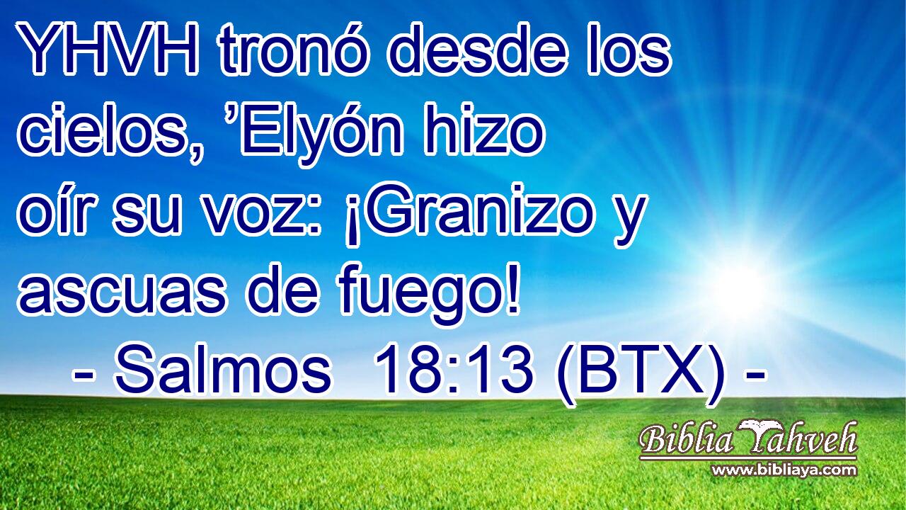 YHVH tronó desde los cielos, ’Elyón hizo oír su voz: ¡Granizo y ascuas de fuego!