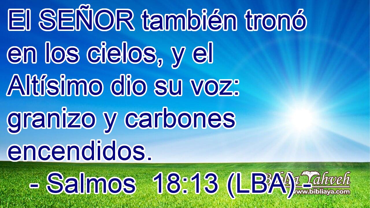 El SEÑOR también tronó en los cielos, y el Altísimo dio su voz: granizo y carbones encendidos.
