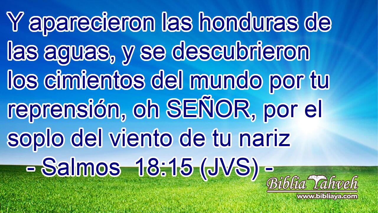 Y aparecieron las honduras de las aguas, y se descubrieron los cimientos del mundo por tu reprensión, oh SEÑOR, por el soplo del viento de tu nariz