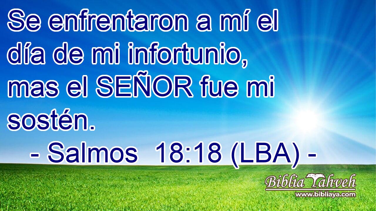 Se enfrentaron a mí el día de mi infortunio, mas el SEÑOR fue mi sostén.