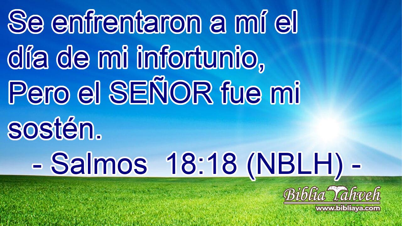  Se enfrentaron a mí el día de mi infortunio, Pero el SEÑOR fue mi sostén. 