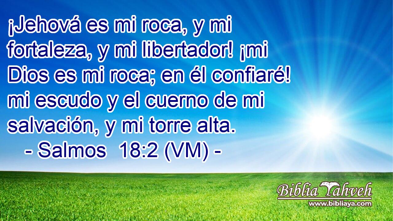  ¡Jehová es mi roca, y mi fortaleza, y mi libertador! ¡mi Dios es mi roca; en él confiaré! mi escudo y el cuerno de mi salvación, y mi torre alta. 
