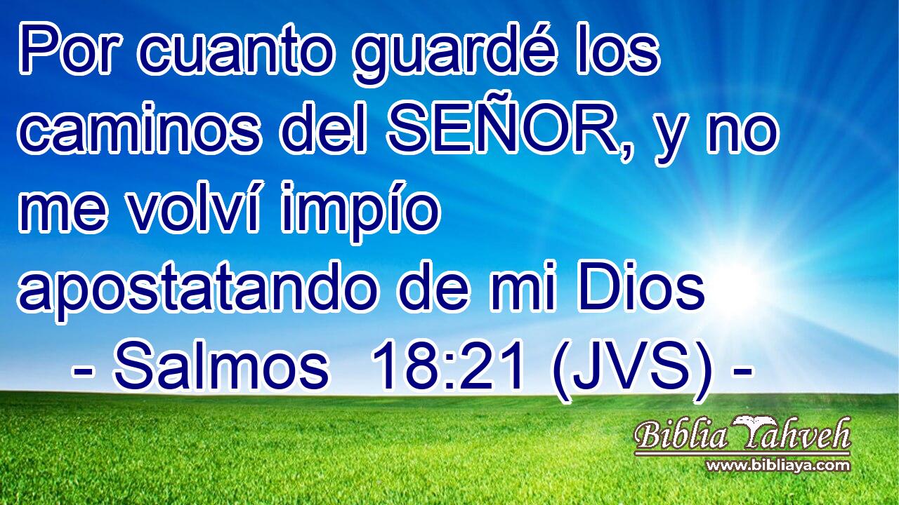 Por cuanto guardé los caminos del SEÑOR, y no me volví impío apostatando de mi Dios