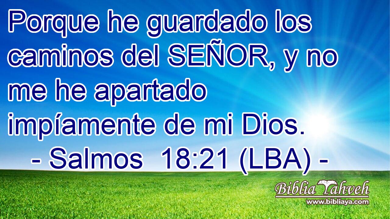Porque he guardado los caminos del SEÑOR, y no me he apartado impíamente de mi Dios.