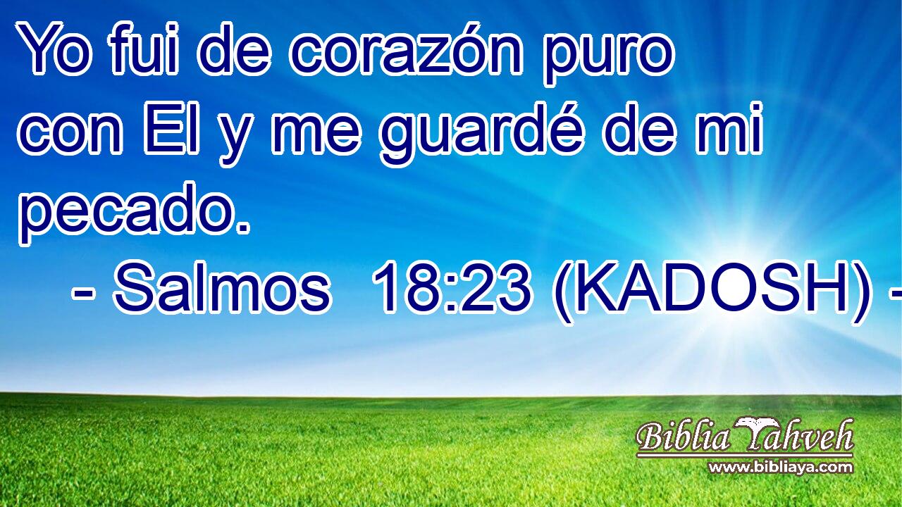  Yo fui de corazón puro con El y me guardé de mi pecado. 