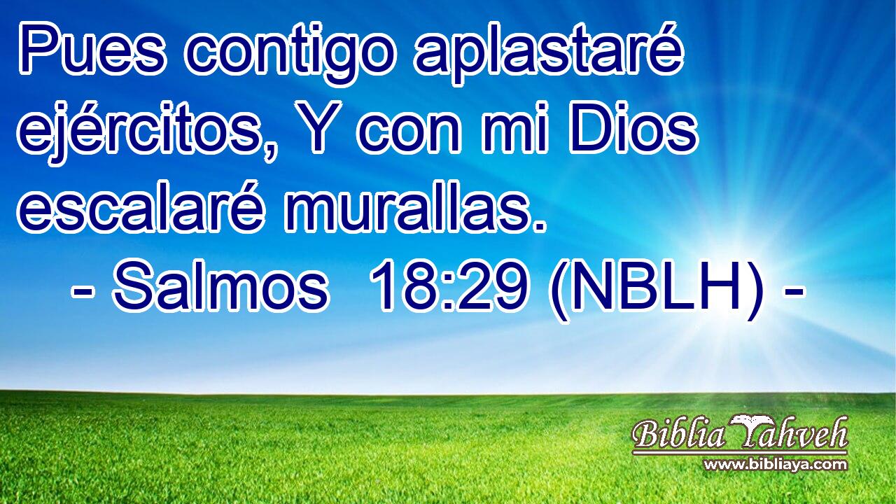  Pues contigo aplastaré ejércitos, Y con mi Dios escalaré murallas. 