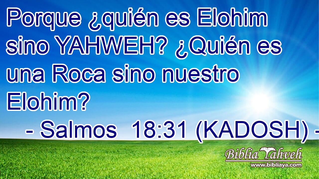  Porque ¿quién es Elohim sino YAHWEH? ¿Quién es una Roca sino nuestro Elohim? 