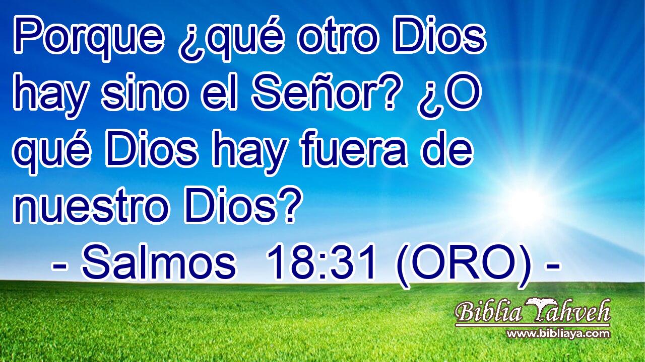  Porque ¿qué otro Dios hay sino el Señor? ¿O qué Dios hay fuera de nuestro Dios? 