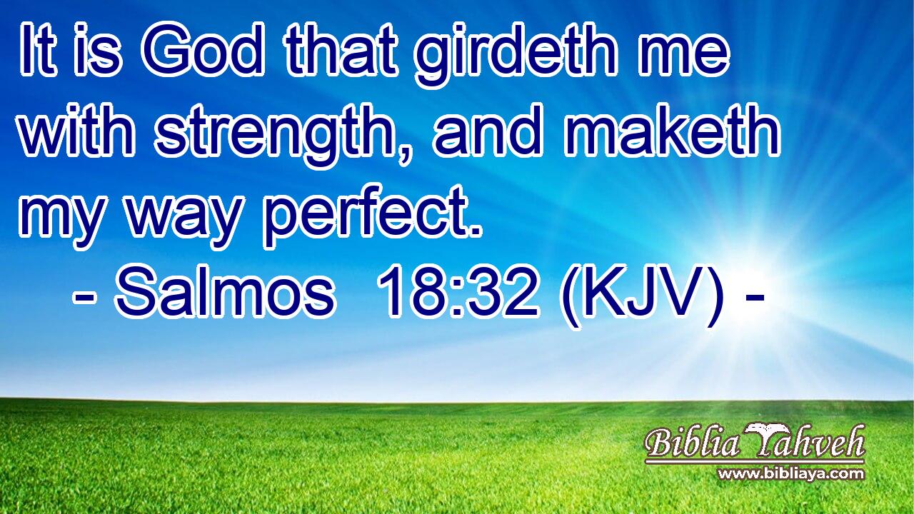 It is God that girdeth me with strength, and maketh my way perfect.