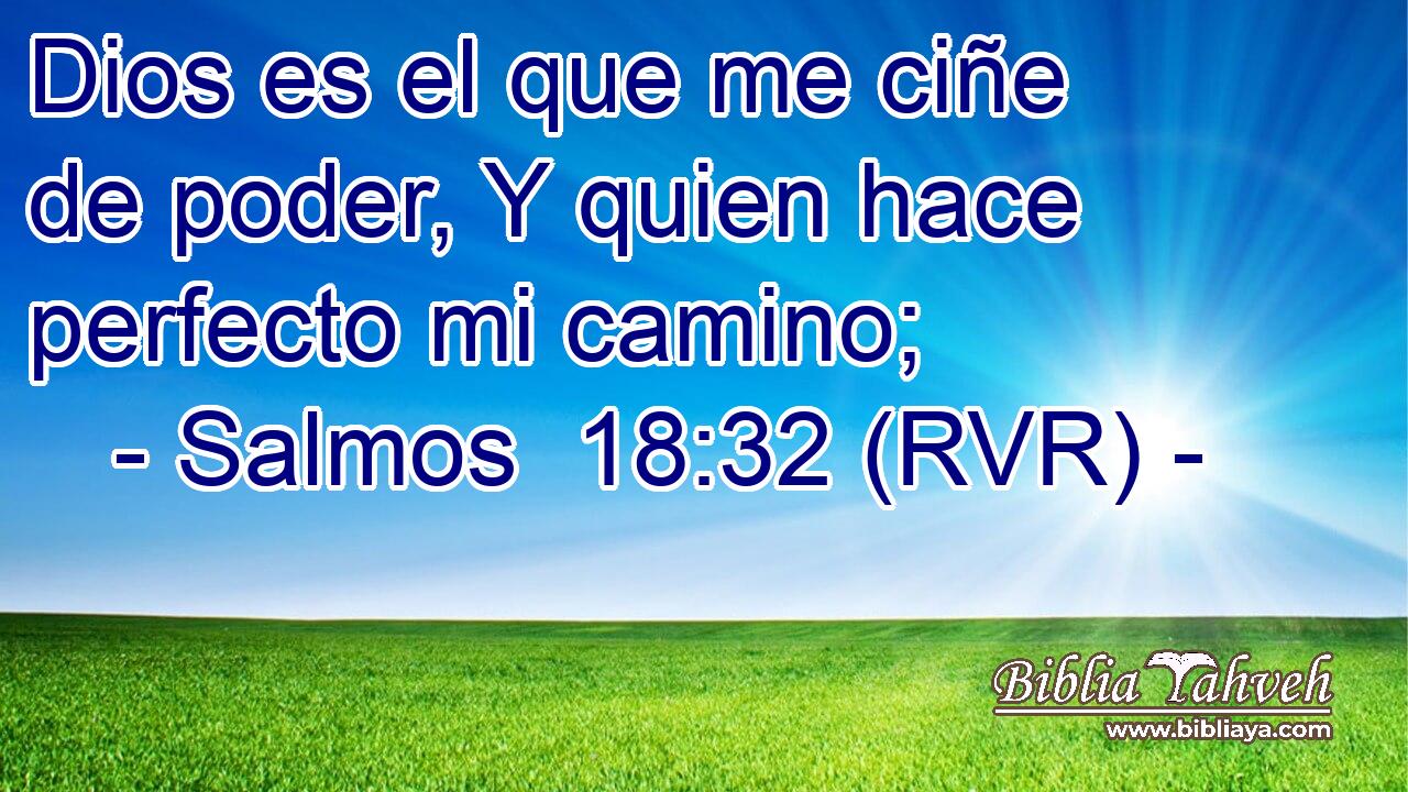 Dios es el que me ciñe de poder, Y quien hace perfecto mi camino;