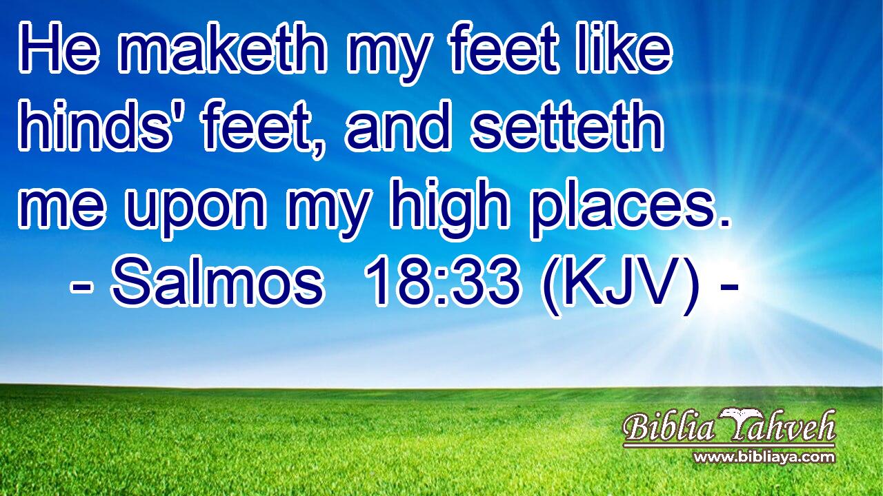 He maketh my feet like hinds' feet, and setteth me upon my high places.