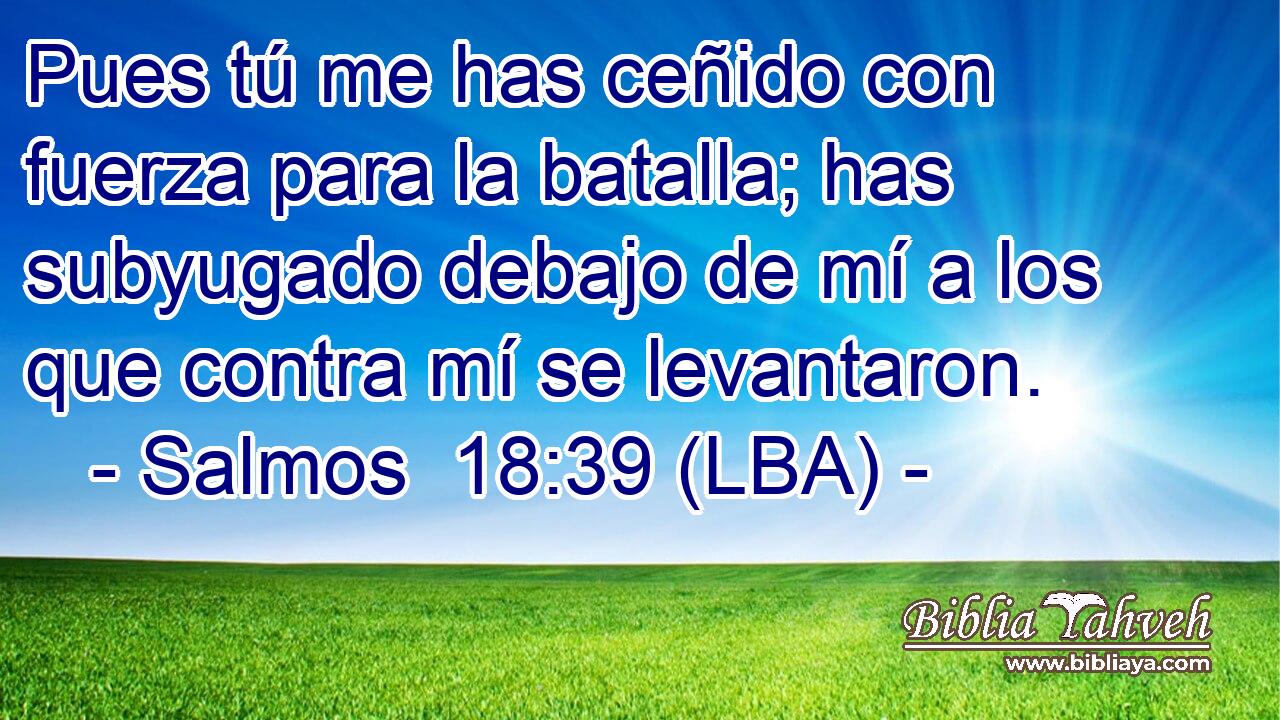 Pues tú me has ceñido con fuerza para la batalla; has subyugado debajo de mí a los que contra mí se levantaron.