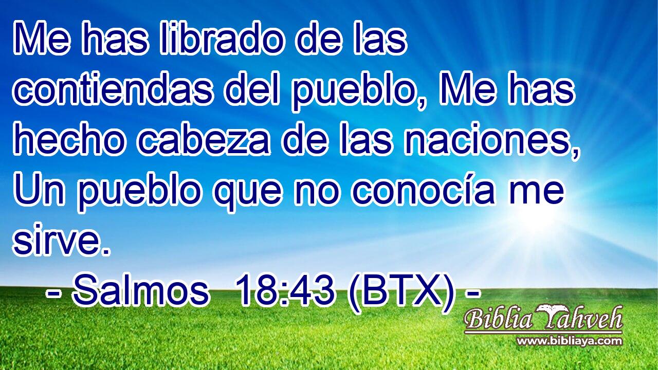 Me has librado de las contiendas del pueblo, Me has hecho cabeza de las naciones, Un pueblo que no conocía me sirve.