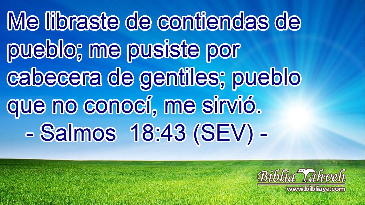 Me libraste de contiendas de pueblo; me pusiste por cabecera de gentiles; pueblo que no conocí, me sirvió.