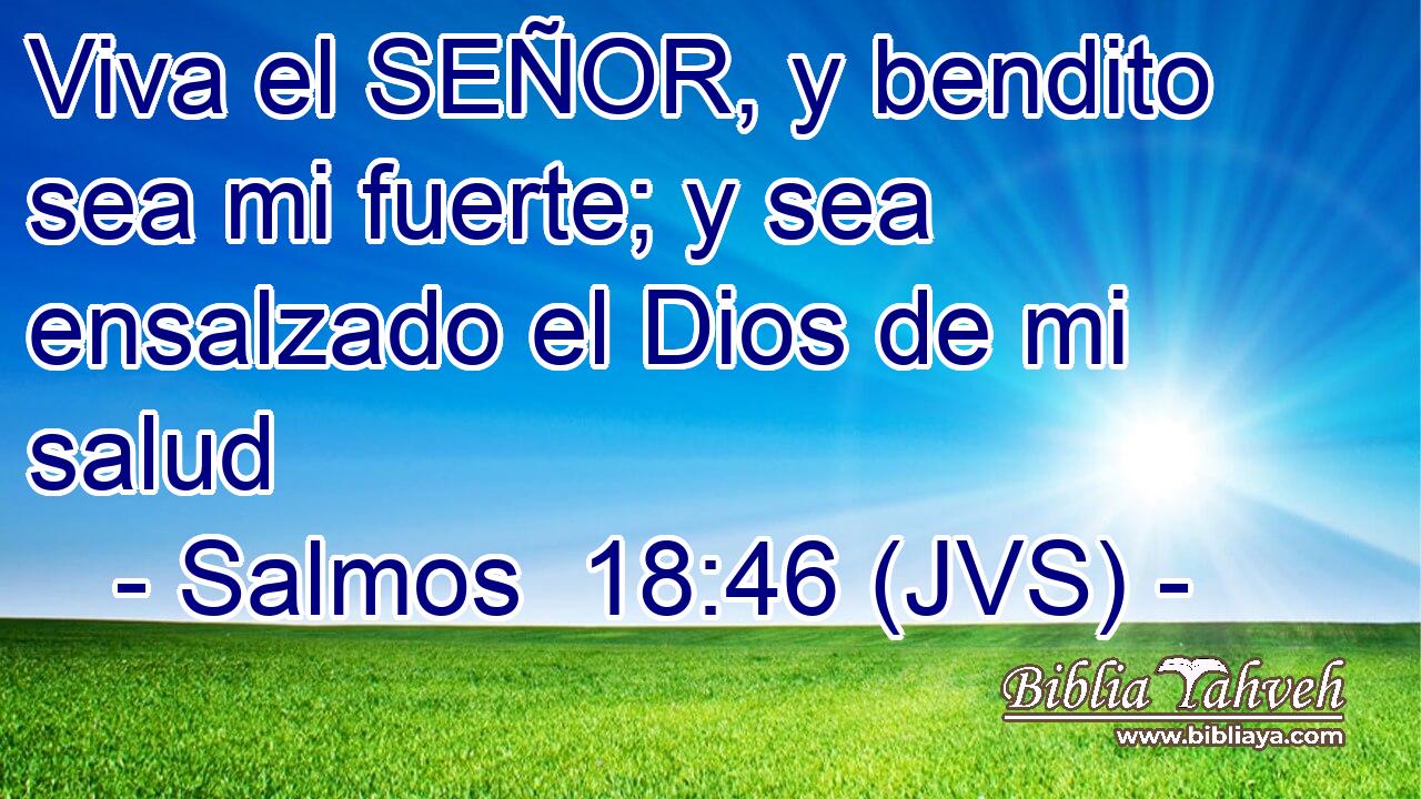 Viva el SEÑOR, y bendito sea mi fuerte; y sea ensalzado el Dios de mi salud