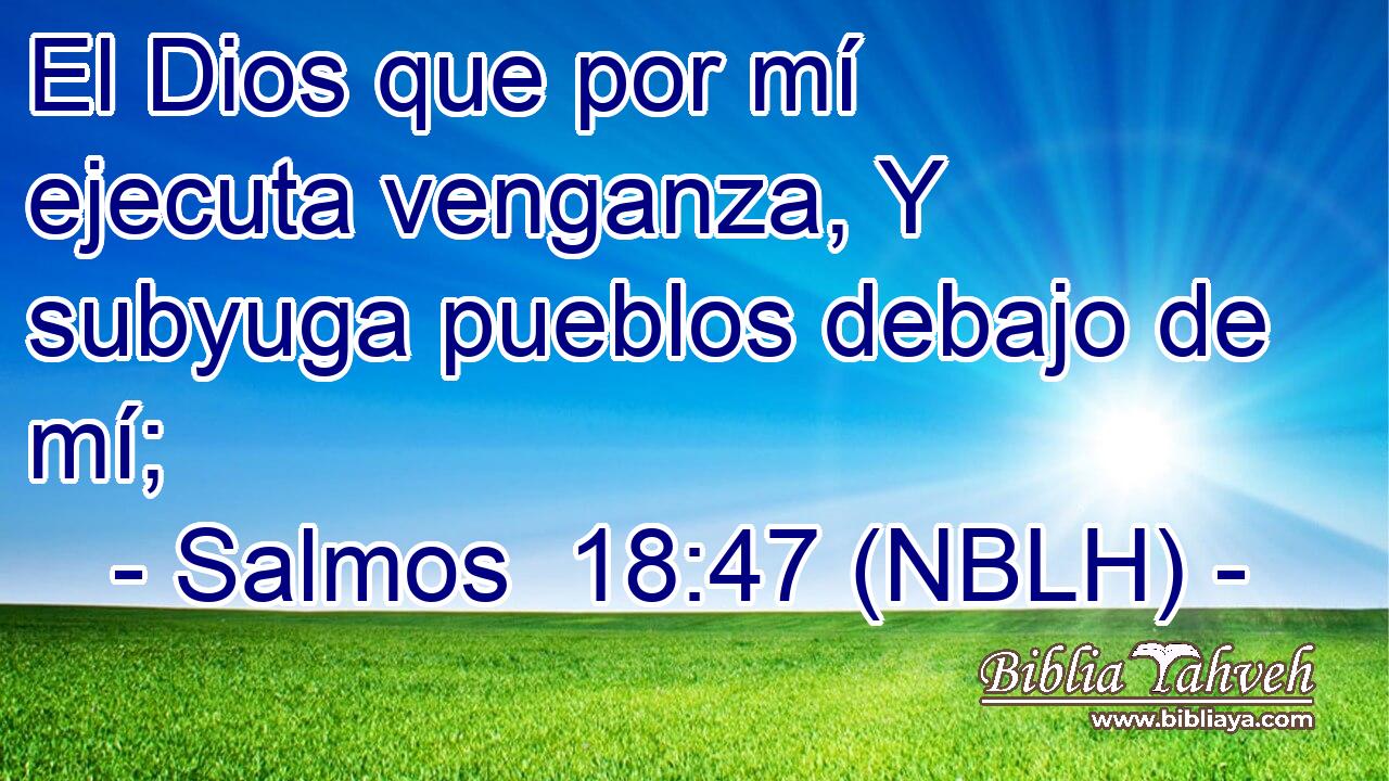  El Dios que por mí ejecuta venganza, Y subyuga pueblos debajo de mí; 