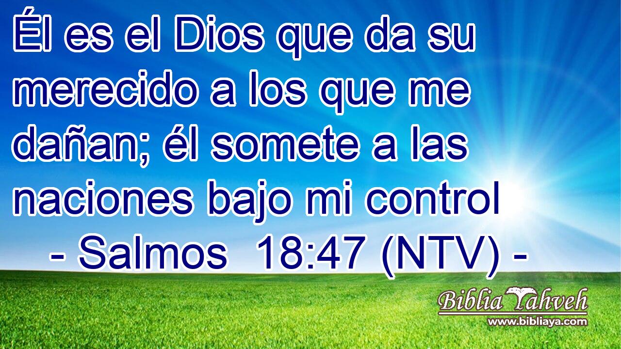Él es el Dios que da su merecido a los que me dañan; él somete a las naciones bajo mi control