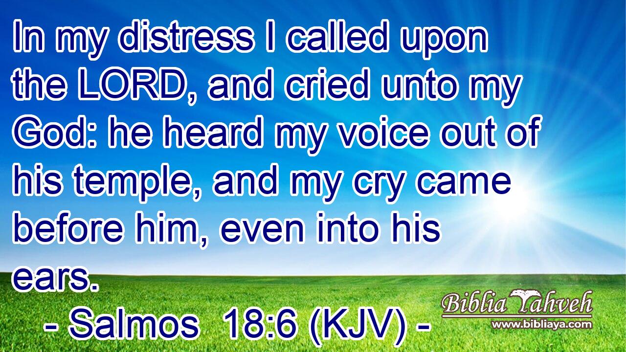 In my distress I called upon the LORD, and cried unto my God: he heard my voice out of his temple, and my cry came before him, even into his ears.