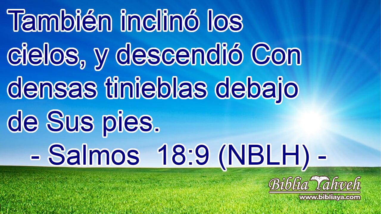  También inclinó los cielos, y descendió Con densas tinieblas debajo de Sus pies. 