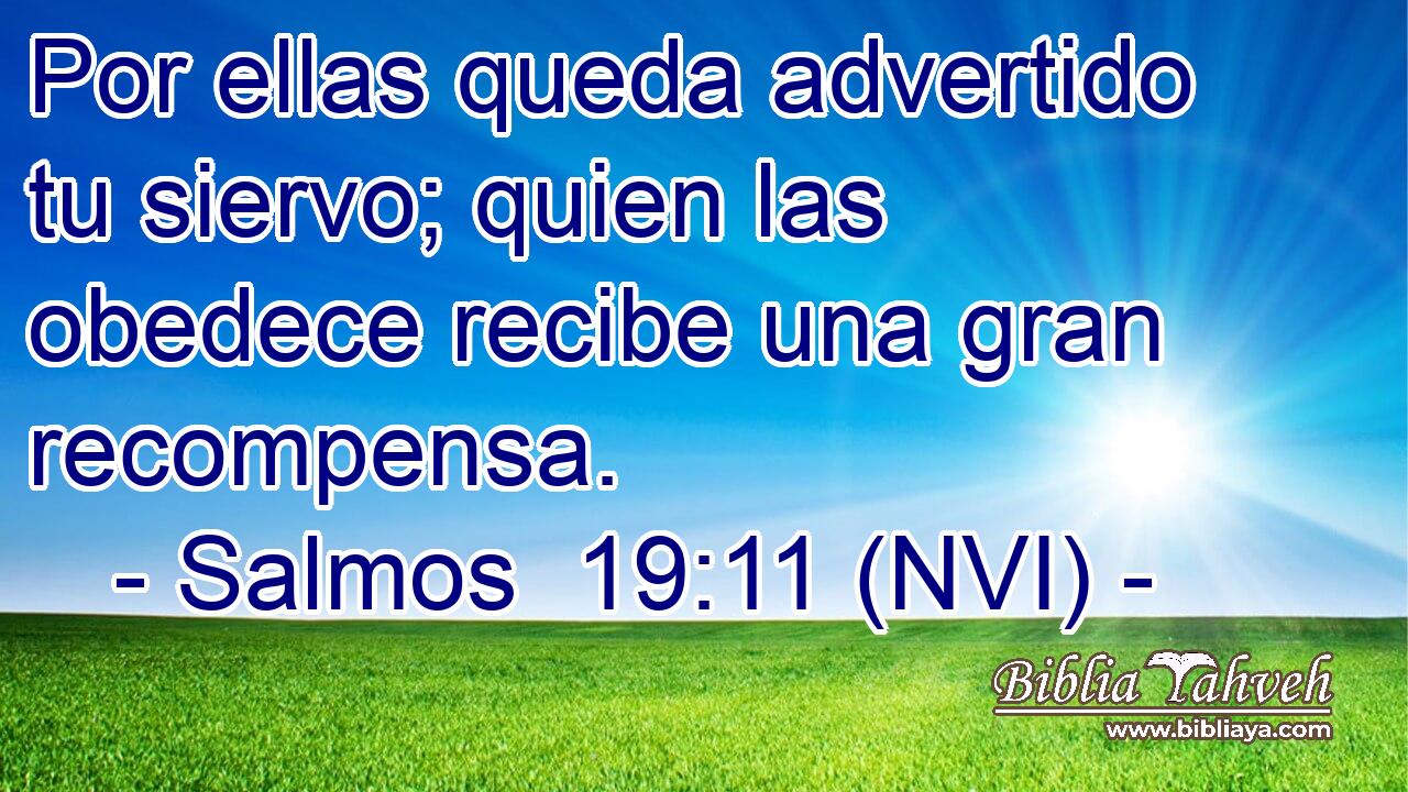  Por ellas queda advertido tu siervo; quien las obedece recibe una gran recompensa. 